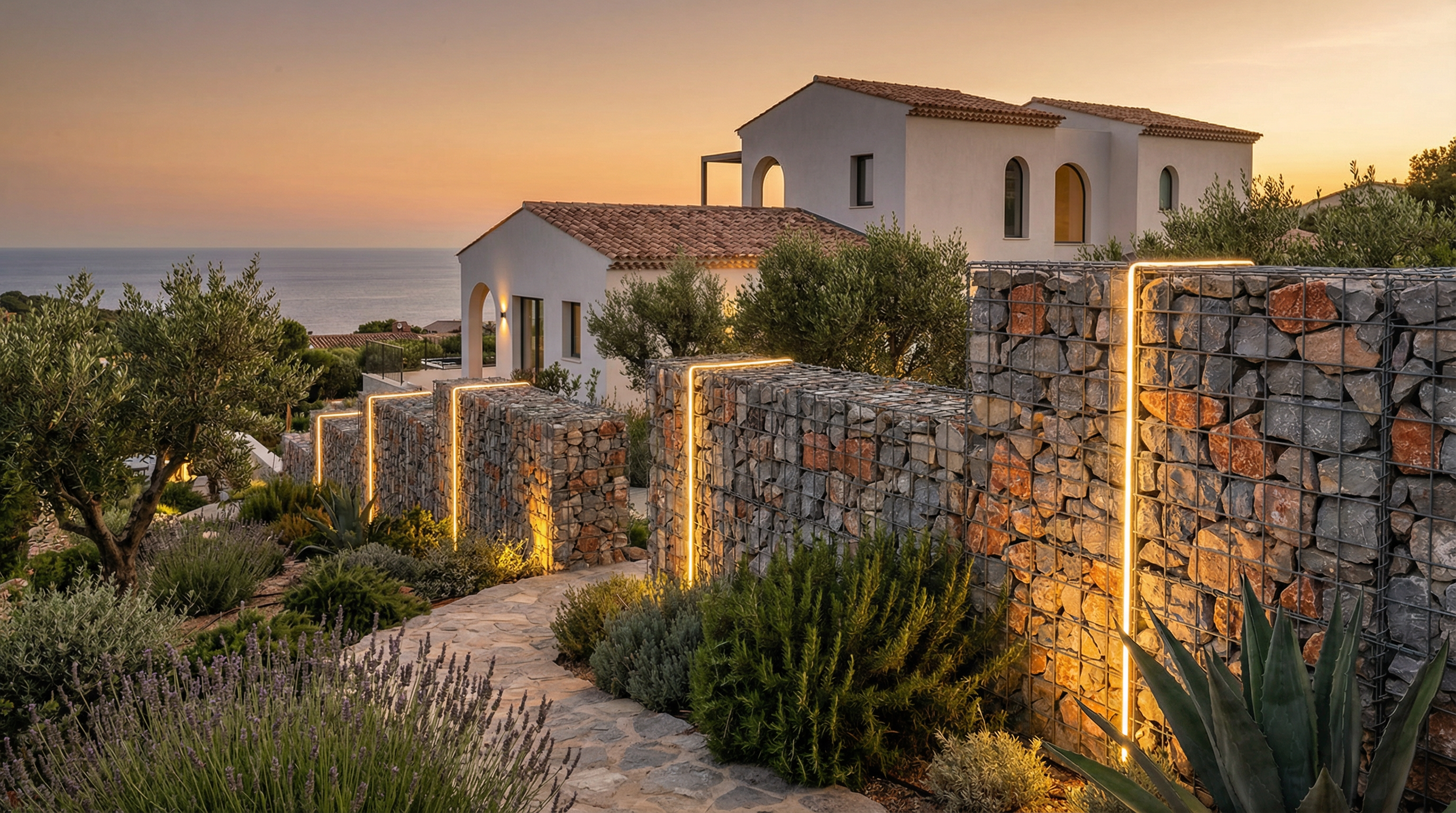 Muros de gaviones en Barcelona